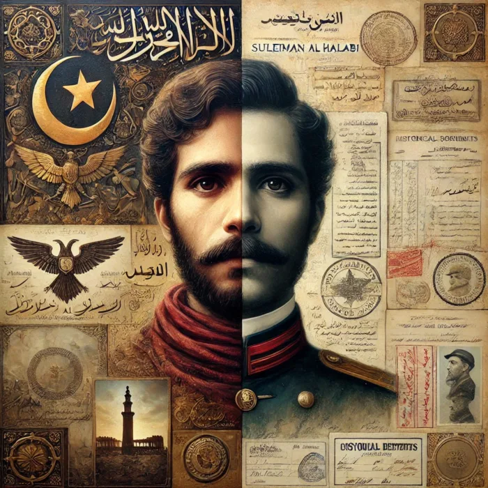 Islamic Identity and national duality shown through split portrait of Suleiman Al-Halabi